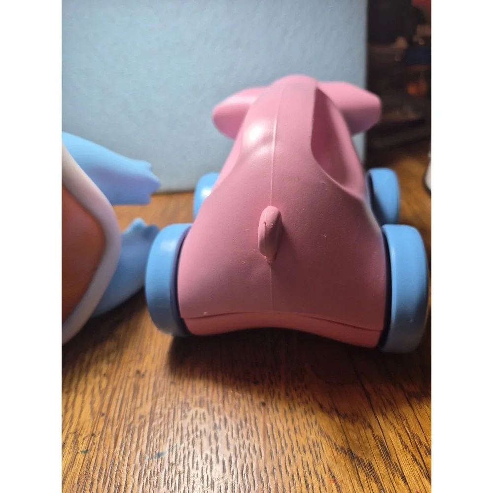 Squirtle Turtle Hard Rubber And Green Toys Recycled Pig Roll Around Baby Toys